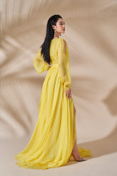 Natasha Plunge Neck Formal Chiffon Maxi Dress